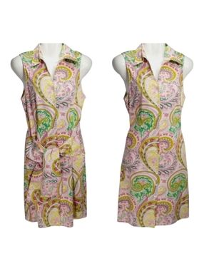 Catherine Stewart Dress Paisley Butyon Tie Front